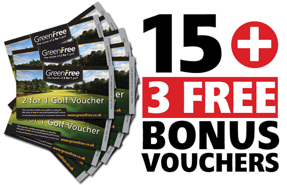 15 GreenFree 2 for 1 Golf Vouchers