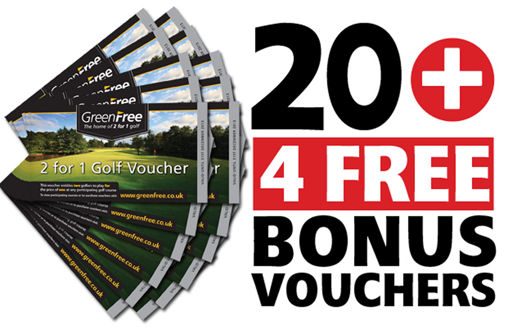 20 GreenFree 2 for 1 Golf Vouchers